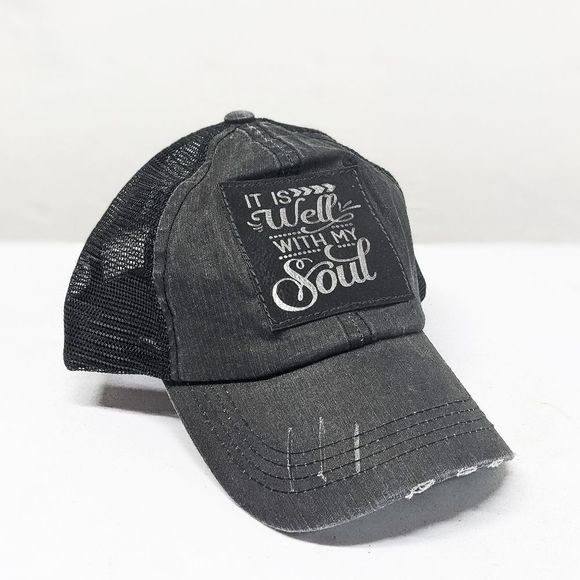 It Is Well with My Soul Trucker Hat with Leather Patch - Picture 1 of 4